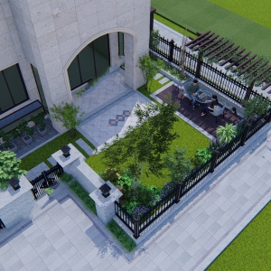 现代简欧风格庭院花园设计效果图