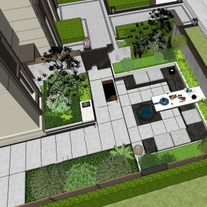 现代庭院花园设计效果图